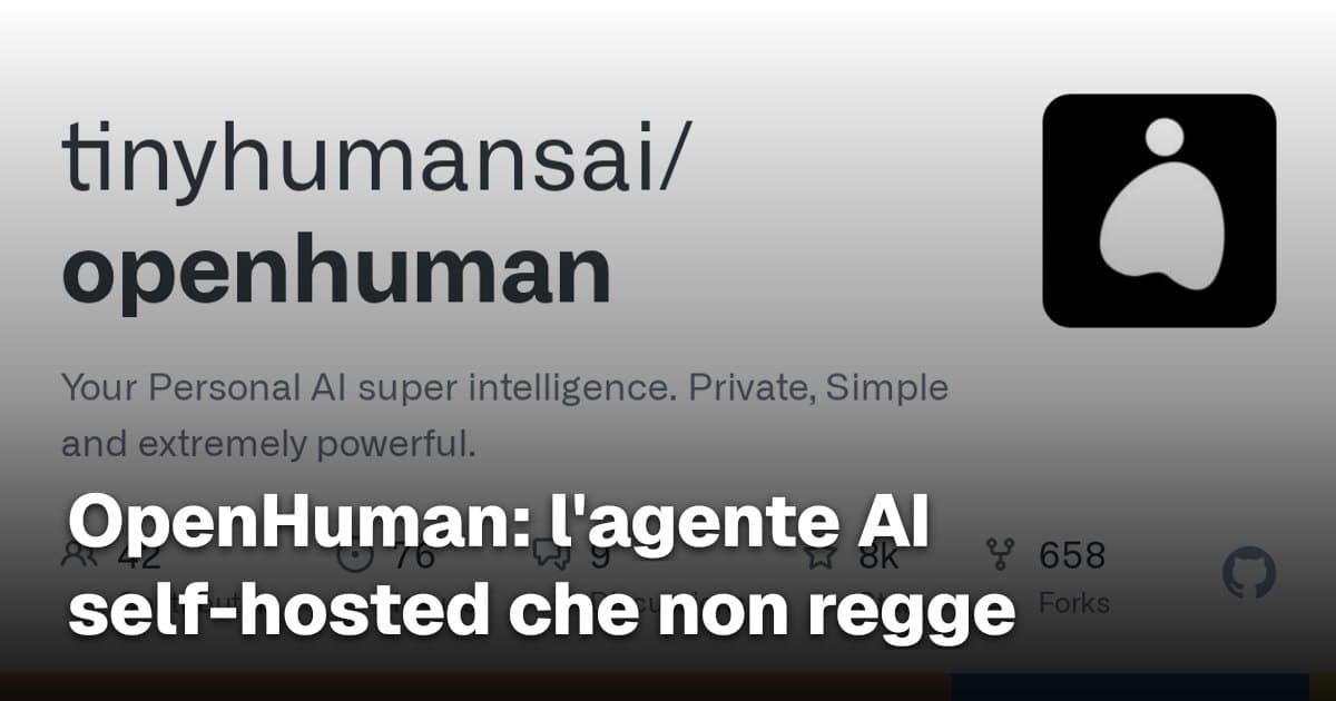Agente AI self-hosted? OpenHuman lo promette, il suo .env dice no