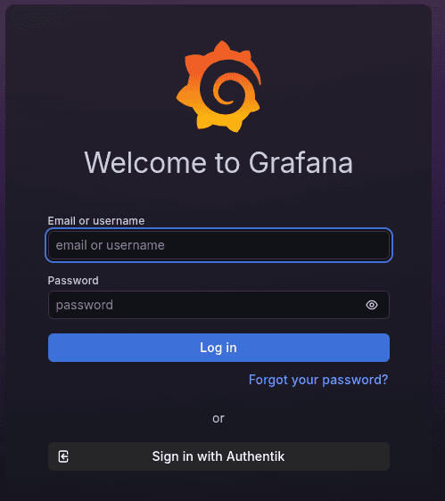 Grafana 12.4.1 — Sign in with Authentik button on the login page, OAuth2 OIDC SSO working