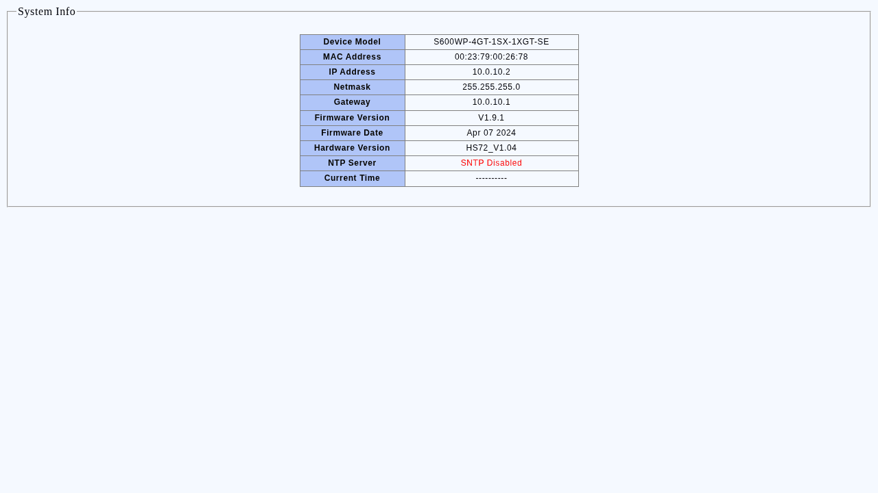 Hasivo S600WP benchmark — System Info firmware V1.9.1 hardware HS72_V1.04
