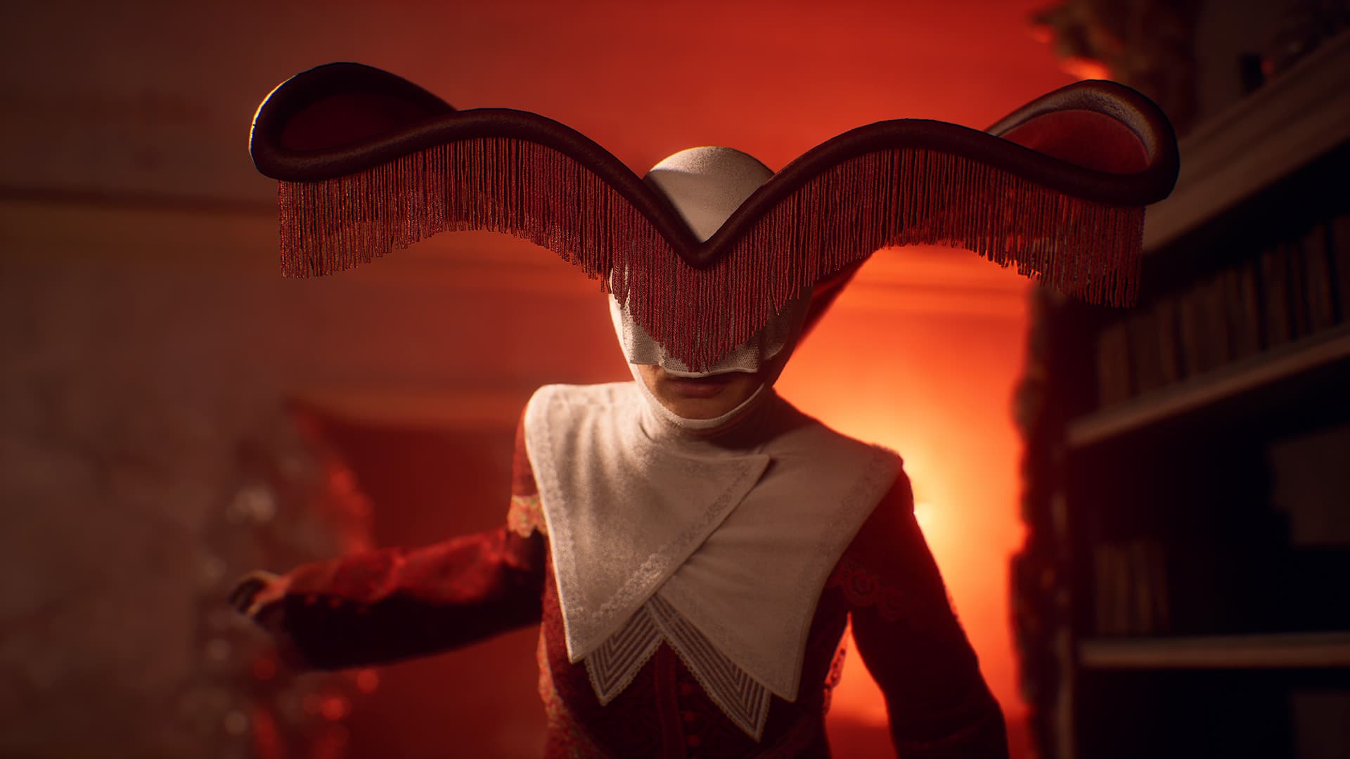 Screenshot di Remothered: Red Nun's Legacy — interni del convento siciliano