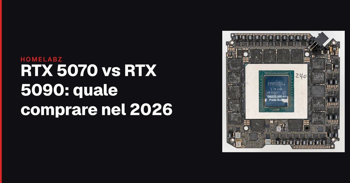 RTX 5070 vs 5090 a maggio 2026: la matrice di scelta per 4 use-case