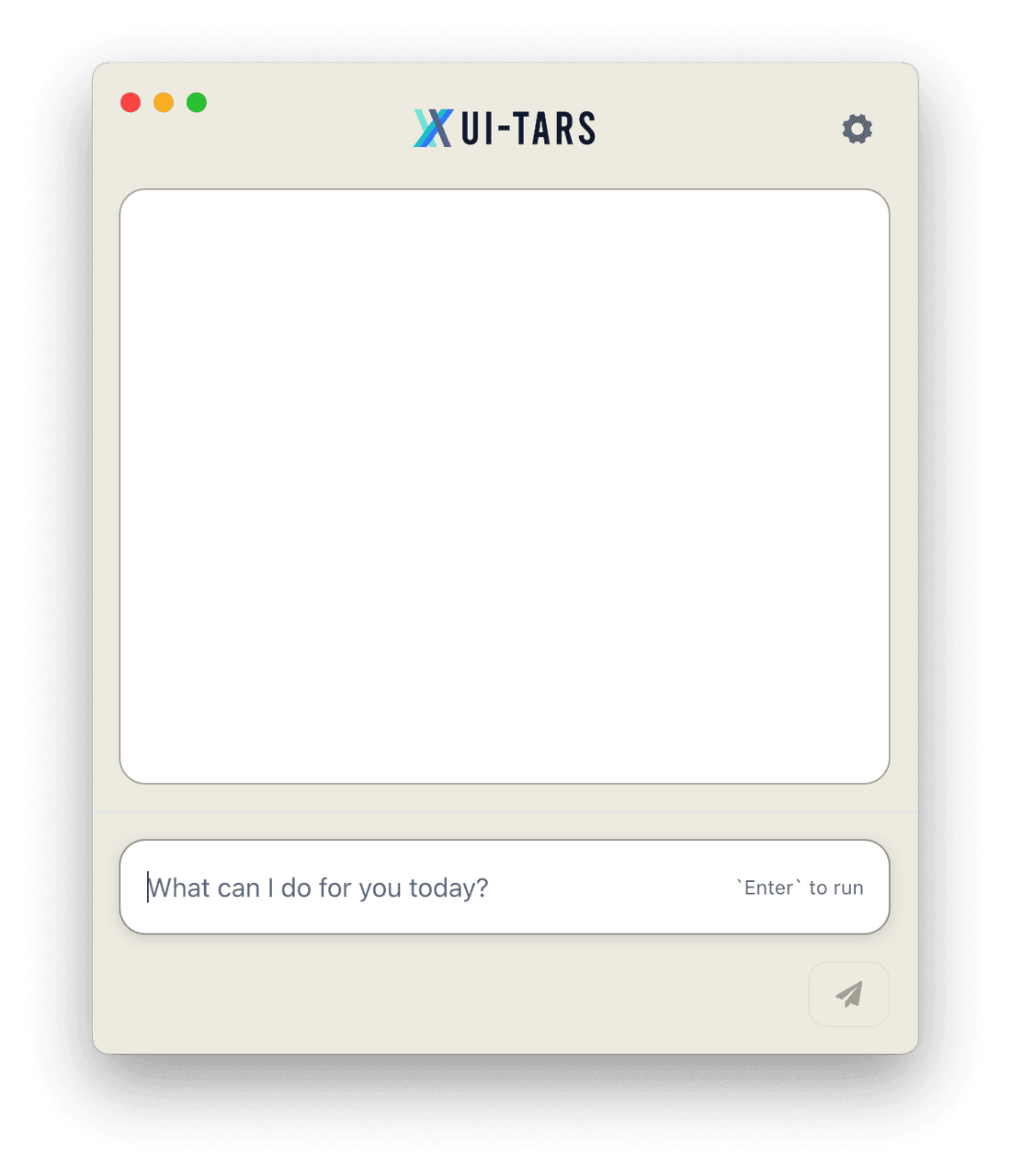 Screenshot dell'app UI-TARS Desktop su macOS — pannello laterale agente